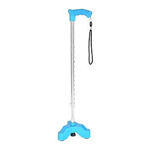  quadripod aluminium menwomenold people walking stick  for elderly amp those physically challenged lightweight  height adjustable walking stick with 3 legs - universal bluesilver