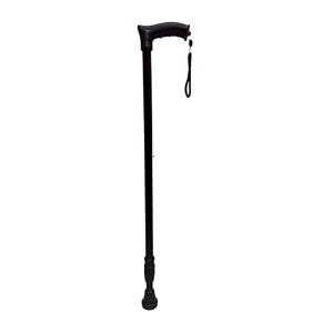black edition premium walking stick with adjustable height sturdy steel body  anti-slip base for menwomen patients old people or physically challenged black design 4