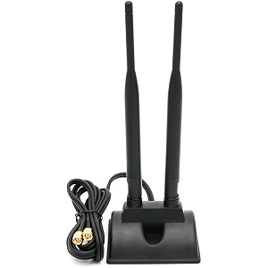 pi piplus dual wifi antenna with rp-sma male connector wifi range extender 24ghz 5ghz dual band antenna magnetic base for pci-e wifi network card usb wifi adapter wireless router