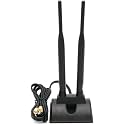 Pi+® (PiPlus®) Dual WiFi Antenna with RP-SMA Male Connector, WiFi Range Extender 2.4GHz 5GHz Dual Band Antenna Magnetic Base for PCI-E WiFi Network Card USB WiFi Adapter Wireless Router