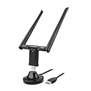 pi piplus usb wifi adapter for pc 1200mbps usb 30 dual band 24ghz5ghz wifi dongle with dual high gain 5dbi antenna and usb30 dock wireless network adapter for desktoplaptop supports windowsmac osubuntu