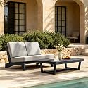 Pia Ricoo 2 Piece Patio Furniture Set, Outdoor Split Back Loveseat with Coffee Table &amp; Thick Cushions, All-Weather Outdoor Sofa for Backyard, Deck, Lawn, Light Camel, Dark Wood