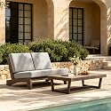 Pia Ricoo 2 Piece Patio Furniture Set, Outdoor Split Back Loveseat with Coffee Table &amp; Thick Cushions, All-Weather Outdoor Sofa for Backyard, Deck, Lawn, Light Camel