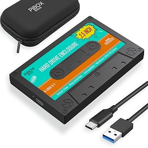 pibox 25 inch hard drive enclosure type c retro casette pibox india 6gbps usb 31 to sata iii tool-free external hard drive enclosure for 7mm95mm 2534 ssd laptop hdd with uasp