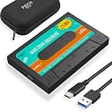 PiBOX 2.5 inch Hard Drive Enclosure Type c Retro Casette, PiBOX India 6Gbps USB 3.1 to SATA III Tool-Free External Hard Drive Enclosure for 7mm/9.5mm 2.5" SSD Laptop HDD with UASP