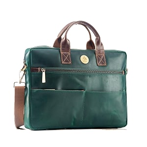 picco massimo leather laptop bag  leather messenger bag  padded 14-inch laptop compartment for men39s and women  buy formal handbags with convenient storage for office use - green