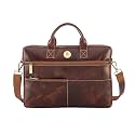 PICCO MASSIMO Leather Laptop Bag | Leather Messenger Bag | Padded 14-inch Laptop Compartment for Men's and Women | Buy Formal Handbags with Convenient Storage for Office Use - (BROWN)