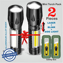 Pick Ur Needs Dual Mode 3 In 1 Mini Metal Long Range Rechargeable Torch Search 6 hrs Torch Emergency Light