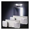 Pick Ur Needs LED Emergency Exit Light Fixture Adjustable 2400mAH Wall-Mounted Lamp for Residential Commercial Garage and Basement Use (White Pack of 2)