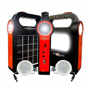 pick ur needs solar emergency rechargeable portable inverter light set torch with side light  2 bulb 1 type c 1 solar light set