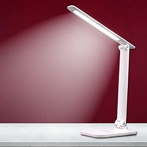 pick ur needs plastic rechargeable led table lampstudy lampdesk lamp with micro usb charging touch control eye-caring flip desk lampwhite