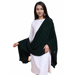 pick ur needs womens premium knitted winter soft shawl woolen warm stole with elegant lace pattern amp tassels for girls