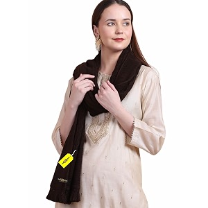 pick ur needs womens premium knitted winter soft shawl woolen warm stole with elegant lace pattern amp tassels for girls