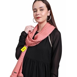 pick ur needs womens premium knitted winter soft shawl woolen warm stole with elegant lace pattern amp tassels for girls