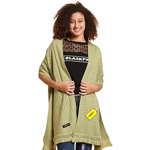 pick ur needs womens premium knitted winter soft shawl woolen warm stole with elegant lace pattern amp tassels for girls