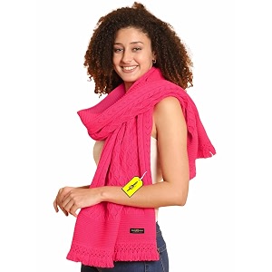pick ur needs womens premium knitted winter soft shawl woolen warm stole with elegant lace pattern amp tassels for girls
