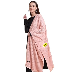 pick ur needs womens premium knitted winter soft shawl woolen warm stole with elegant lace pattern amp tassels for girls