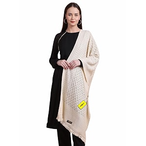 pick ur needs womens premium knitted winter soft shawl woolen warm stole with elegant lace pattern amp tassels for girls