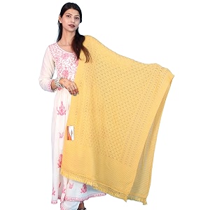 pick ur needs womens premium knitted winter soft shawl woolen warm stole with elegant lace pattern amp tassels for girls