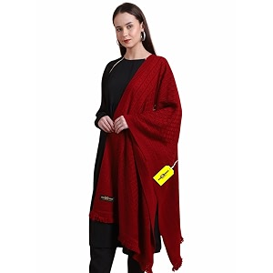 pick ur needs womens premium knitted winter soft shawl woolen warm stole with elegant lace pattern amp tassels for girls