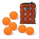 Pickleball Balls 6 Pack | 12 Pack- 40 Holes Outdoor Pickleball with Bag, Perfectly Balanced, High Bounce, Crack-Resistance，USAPA Standard - Multiple Colors