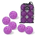 Pickleball Balls 6 Pack | 12 Pack- 40 Holes Outdoor Pickleball with Bag, Perfectly Balanced, High Bounce, Crack-Resistance，USAPA Standard - Multiple Colors