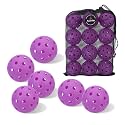 Pickleball Balls 6 Pack | 12 Pack- 40 Holes Outdoor Pickleball with Bag, Perfectly Balanced, High Bounce, Crack-Resistance，USAPA Standard - Multiple Colors