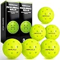 Pickleball Balls，Withstands up to 1000 impacts， Crack-Resistant，40 Holes Outdoor Pickle Balls Set USAPA Official Standard，Pickle Ball for Tournament Play，3 Pack/6Pack/12Pack (6 Count)