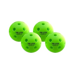 indoor26 pickleball balls high visibility and bounce 26 precise holes for consistent flight pattern one-piece pickleball ideal for all skills -pack of 4