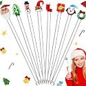 Pickmesh 8 Pcs Christmas Santa Glass Swizzle Sticks Cocktail Stirrers