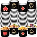 Pickmesh 80 Pcs Casino Ice Cream Cups 9 oz Poker Disposable Paper Bowls
