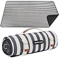 Picnic Blankets Outdoor Extra Large - Waterproof Picnic Blanket with Carry Strap | Machine Washable Picnic Mat with Sandproof Backing for Park,Grass,Hiking,Travel,Concerts,Indoor(Aegean Blue)