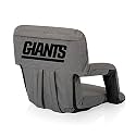 PICNIC TIME NFL Denver Broncos Ventura Reclining Stadium Seat with Back Support, Bleacher Seat, Beach Floor Chair, (Heathered Gray)