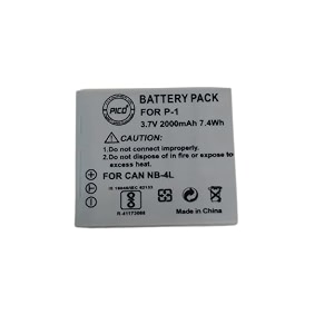 pico 2000mah battery pack compatible with canon nb-4l digital cameras 37v high-capacity li-ion rechargeable replacement battery for photography and video recording