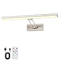 Picture Light, 16 inches Art Light, Picture Light Battery Operated,3CCT Picture Lights for Wall,Battery Operated Wall Lights,Gallery Light for Wall,Photo,Library (Satin Nickel)