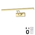 Picture Light, 16 inches Art Light, Picture Light Battery Operated,3CCT Picture Lights for Wall,Battery Operated Wall Lights,Gallery Light for Wall,Photo,Library (Gold-Painted)