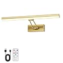 Picture Light, 16 inches Art Light, Picture Light Battery Operated,3CCT Picture Lights for Wall,Battery Operated Wall Lights,Gallery Light for Wall,Photo,Library (Plating Brass Gold)