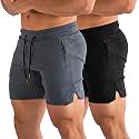 PIDOGYM Men39s 534 Gym Workout ShortsFitted Jogging