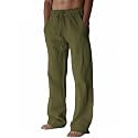 PIDOGYM Mens Cotton Linen Pants Beach Casual Pajama Pants with Pockets