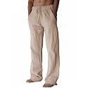 PIDOGYM Mens Cotton Linen Pants Beach Casual Pajama Pants with Pockets