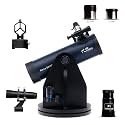 Pie Matrix Table Top Dobsonian 80/500 Newtonian Reflector Telescope with Dobsonian Mount – 80mm Aperture, 500mm Focal Length, 2X Barlow Lens, Ideal for Beginners and Enthusiasts