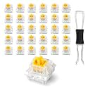 piercing 30Pcs Blue Switch Mechanical Keyboard, Mechanical Keyboard Switches, Switches 30-Pc Blue Clicky 3-Pin Tactile Set with Key Puller Universal (30yellow)