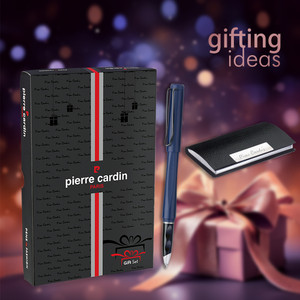 pierre cardin vellfire roller pen with card holder pen gift set