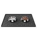 Pieviev Silicone Dog Cat Food Bowl Mat, Waterproof Raised Edge, 24'' x 16''