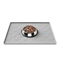 Pieviev Silicone Dog Cat Food Bowl Mat, Waterproof Raised Edge, 16'' x 12''