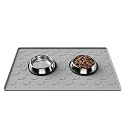 Pieviev Silicone Dog Cat Food Bowl Mat, Waterproof Raised Edge, 24'' x 16''