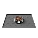 Pieviev Silicone Dog Cat Food Bowl Mat, Waterproof Raised Edge, 16'' x 12''