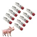 Pig Nipple Water Drinkers, Pack of 10 | Automatic Stainless Steel with Plastic Red Cap Nipples for Piglets | Farm Livestock Watering System