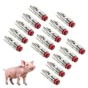 Pig Nipple Water Drinkers, Pack of 15 | Automatic Stainless Steel with Plastic Red Cap Nipples for Piglets | Farm Livestock Watering System