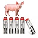 Pig Nipple Drinker, Pack of 5 Automatic Stainless Steel Red Cap Pig Water Nipples for Pig Farm, Piglet & Hog Drinking Water Valve, Leakproof Livestock Waterer, Rs65 per Nipple